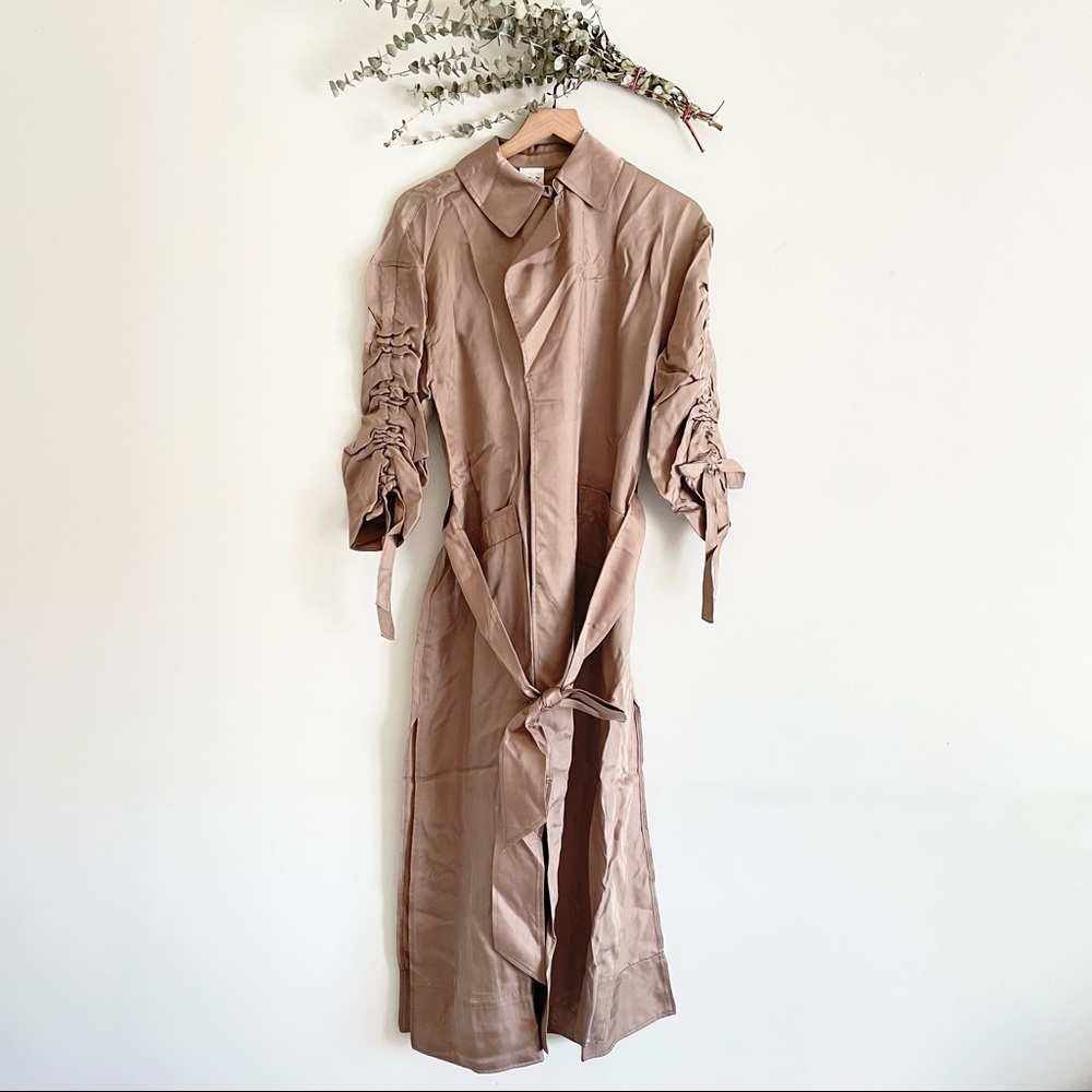 Cinq à Sept Aziza Duster Trench Coat Pewter XS/S NWT - Picture 9 of 16